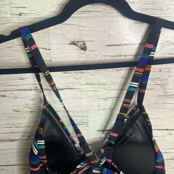 Beach couture swimsuit one piece black striped size 2x - Picture 6 of 9
